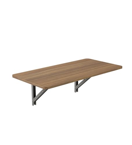 Image of COUCH CULTURE Foldey Engineered Wood Office Table | Wall Mounted Table for Bedroom | Study Table for Students | 1 Year Warranty - Leon Teak