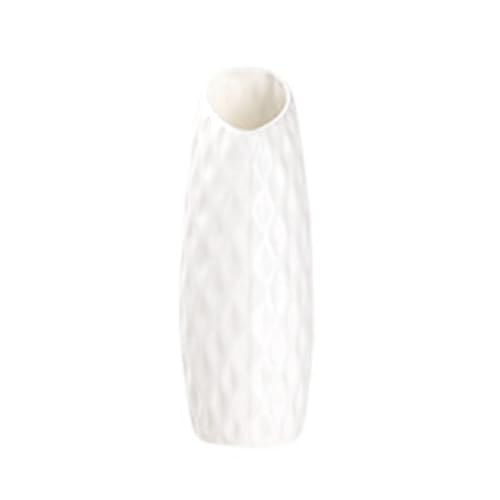 Vase fleur plastique, style nordique, grand vase incassable moderne (C blanc)