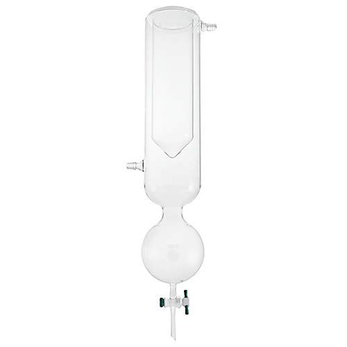 Chemglass CG-4517-02 Series CG-4517 Vacuum Trap, Dewar Type, PTFE Stopcock, 1000 mL Reservoir, 85 mm Inner Chamber ID, 300 mm Inner Chamber Depth, 650 mm Height, 120 mm Width