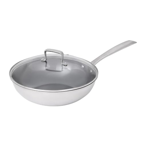 Wok antiadherente fondo plano para cocina doméstica miniatura 1