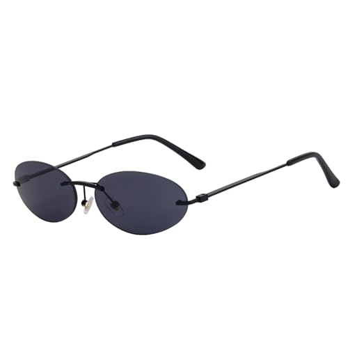 Small Oval Frame Sunglasses for Women Luxury Vintage Round Rimless Male Personality Fashion