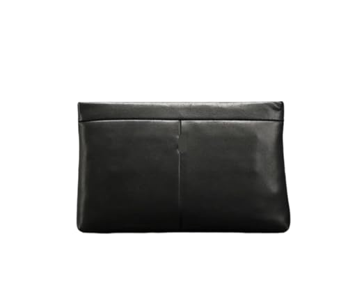 Bolso de mano de cuero genuino para hombre de negocios con tarjetero