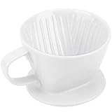 Segarty #2 Pour Over Coffee Maker, Single Cup White Ceramic Coffee Dripper, 1 Set Size No.2 Reusable Filter Cone Drip Holder Slow Brewer with 3 Holes Flat Bottom for Travel, Camping, Office, Home