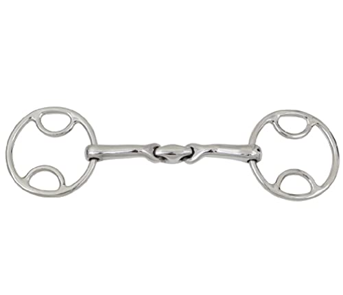 Lift Sports Horse Snaffle Bit Bevel Loop Ring Wilkie Lozenge Fat Stainless Verbindend Angle (5.5 Inch)