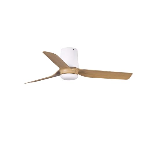 FARO BARCELONA 33833 - MINI PUNT TUB S Ventilador blanco/madera clara DC