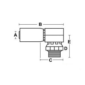 HW-MBX90 Male Boss O-Ring Swivel 90 Part No: A-MBX90-08-10-W