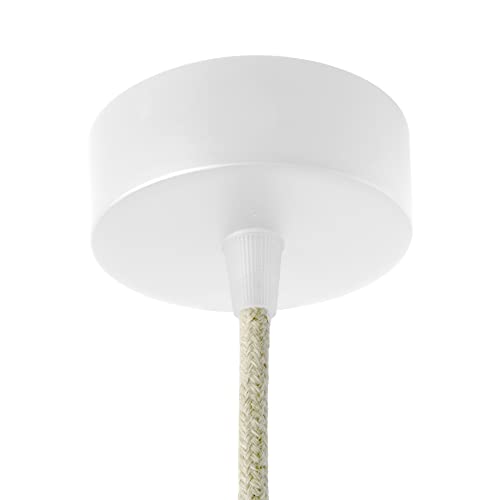 AMARCORDS, Ceiling Light Canopy in Metal, Colour White, lamp Canopy Complete with Cable Clips