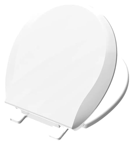 Tapa Wc Universal Asiento de inodoro redondo de cierre de 16,5'' Tapa de inodoro de cierre lento Silencioso Sin golpes Fácil instalación y liberación
