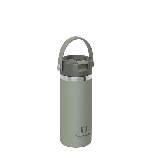 Sparrow Kinder Trinkflasche Edelstahl 500ml Thermosflasche mit Strohhalm – Ansicht 2