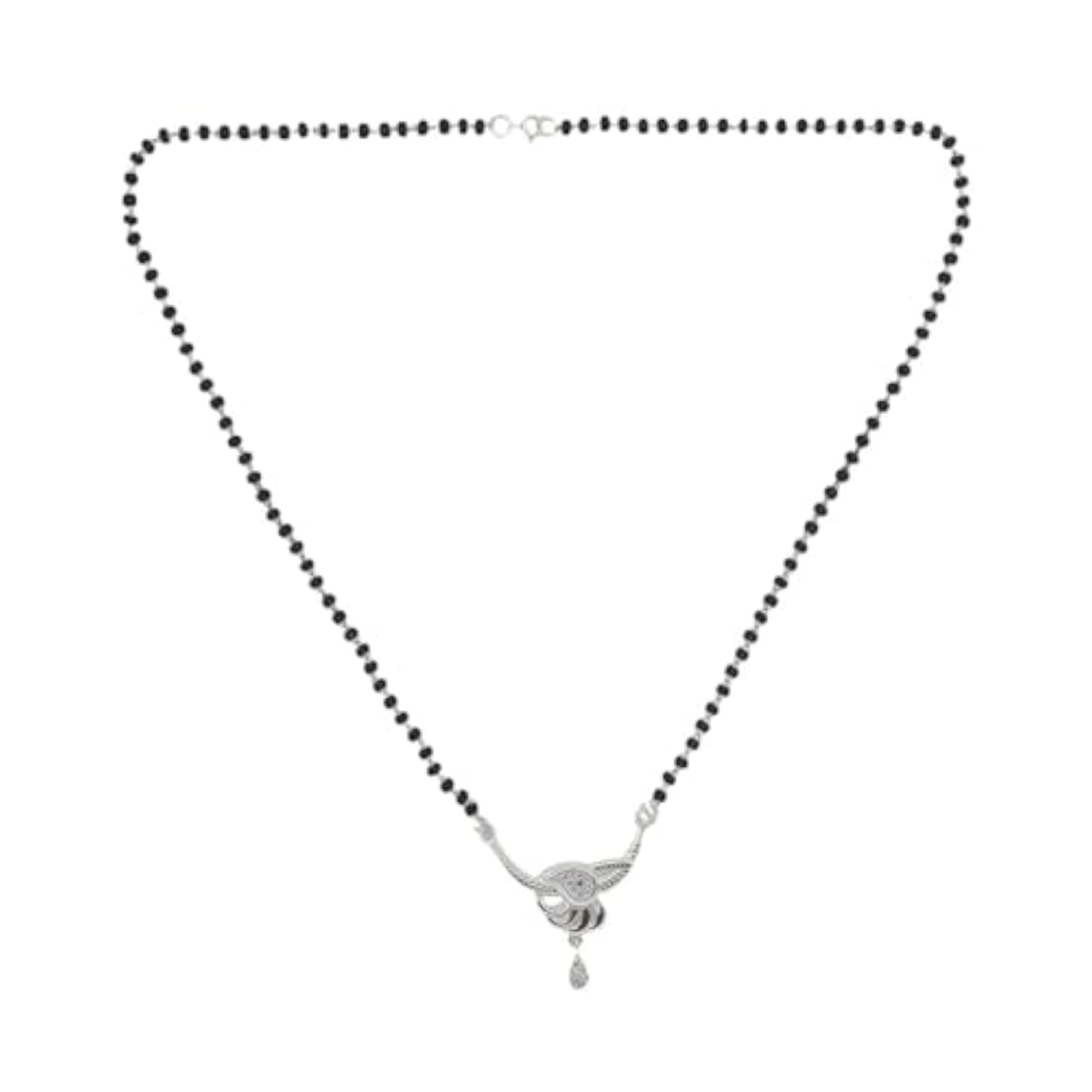Women's 925 Sterling Silver Red & White Zircon Designed Mangalsutra