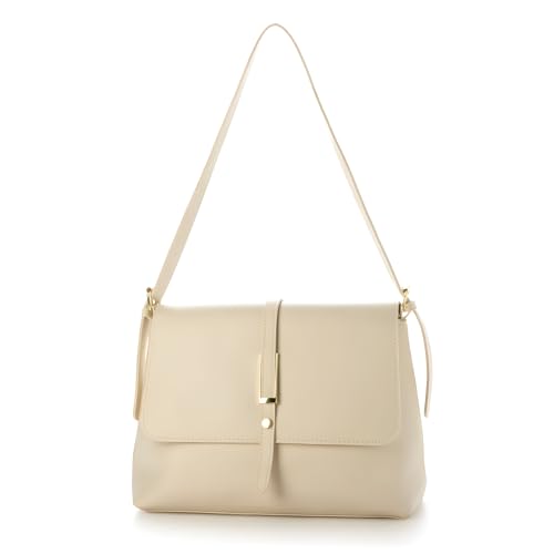 Gowloz Women’s Flap Crossbody and Shoulder Bag | Soft PU Leather | Secure Magnetic Closure | Stylish for Work, Shopping & Travel (White)