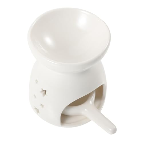 PRETYZOOM 1 Set Mini Candle Incense Burner Candlesticks Diffuser Incense Holder Candle Holders Decor Tea Lights Mini Heater Essential Oil Tealight Wax Warmer White Candle Wax Ceramics