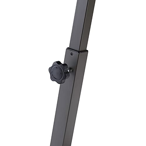 Seville Classics Airlift Mobile Height Adjustable Laptop Stand Computer Workstation for Sitting Classroom Home Office Portable Table w/Wheels, Flat (24"), Walnut by Seville Classics - Image 6
