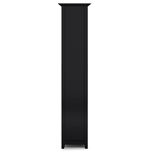 Simplihome Amherst Solid Wood 70 Inch X 30 Inch Transitional 5 Shelf Bookcase In Black With 5 Shelves, For The Living Room, Study And Office #TOP2
