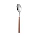 2pc stainless steel cutlery clamp handle imitation wood grain dessert spoon-small spoon-silver