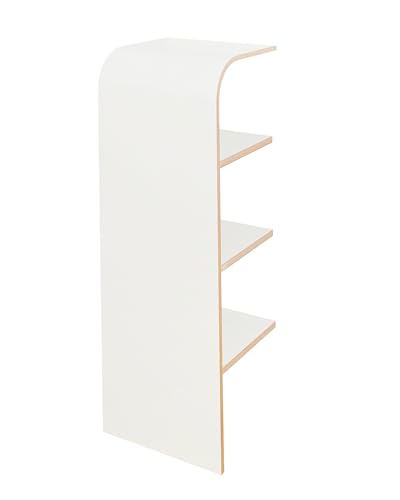 Tojo-schuh | mit 3 Fächern | Offenes Designer Regal | Weiß | Schuhkommode für 3 Paar Schuhe | Wandregal | Ablageregal für Schlüssel | Schuhregal