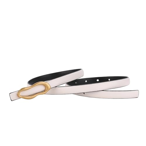 Decorative Belt Retro Belt For Women Metal Buckle Matching Female Dress Jeans Adjustable Waistband Leather for Country Concert Outfit(WHITE)