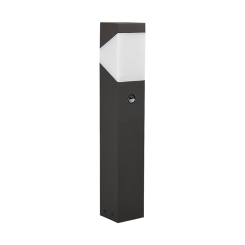 Lucande Wegeleuchte Sockelleuchte mit Bewegungsmelder, Sockellampe grafitgrau 60 cm 1x E27 ohne Leuchtmittel Gartenlampe Aussenleuchte Wegelampe