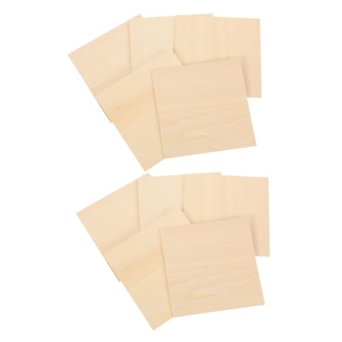 GARVALON 10 piezas Tableros de Madera de para Manualidades Placas Rectangulares Pulidas para Decoración DIY y Grabado Artístico