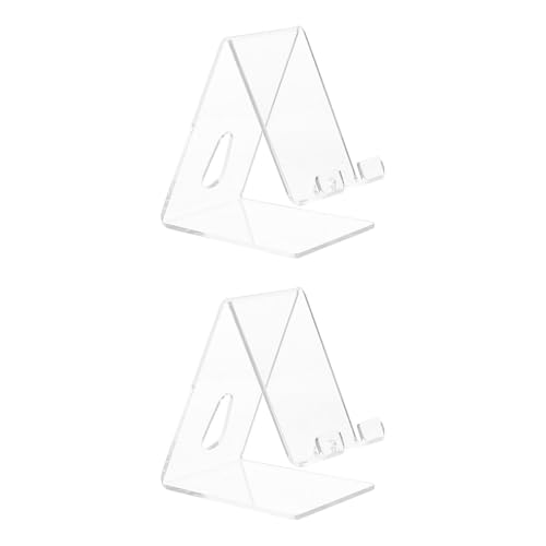 Levemolo Soportes Acrílicos Transparentes para Teléfono Móvil de Sobremesa Estante Expositor Compacto 2 Piezas Soporte Práctico para Exhibición y Organización en Tienda o Escritorio