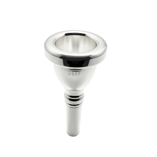 Missmore 24AW Silver-Plated Tuba Mouthpiece – Professional Grade Heavy-Duty Mouthpiece for Tuba Players – Enhanced Tone & Comfort for Concert, Marching Band & Solo Performances