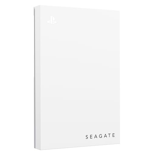 Seagate Game Drive PS4/PS5, 5TB, Portable External Hard Drive, 2.5 Inch, USB 3.0, White, LED Blue, Plug and Play, Model No.: STLV5000200