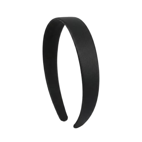 Dulier Black 1 Inch Satin Hard Headband for Women Girls Hair Band