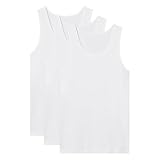 Tommy John Men's Essential Cool Cotton Rib Tank Undershirt, 3-Pack, White, L