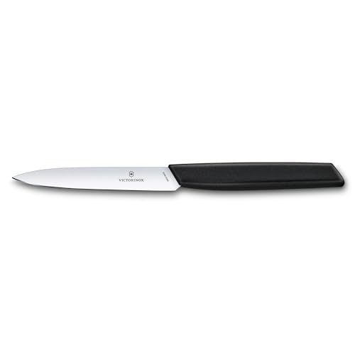 VICTORINOX(ビクトリノックス)【Amazon.co.jp限定】パーリングナイフ 切れ味がよいペティナイフ 10cm 直刃 ブラック皮むきや細かい作業に最適 果物 フルーツ 食洗器対応 スイスモダン 6.9003.10