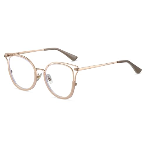 Genérico Gafas de Lectura para Mujer con Montura Ovalada TR90 Lentes de Lectura con Bloqueo de luz Azul y bisagra de Resorte,Blanca,+2.75