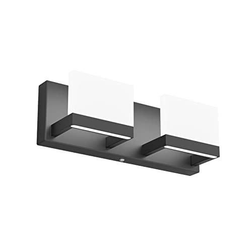 Image of Tipace LED Dimmable Bathroom Vanity Light - 2 Lights Frosted White Acrylic Up and Down Fixture Over Mirror (6000K)