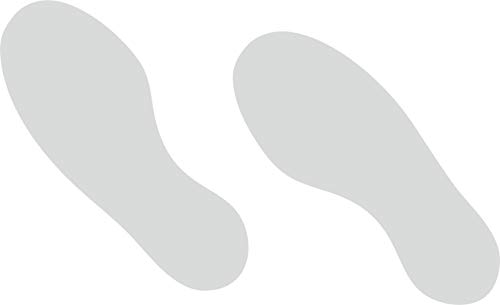 Image of Floor Signalling Feet Sign Vinyl Stickers - Social Distancing, Pack of 8 (4 Left & 4 Right) (White)
