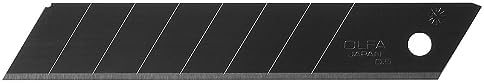 OLFA 9070 LBB-10B Ultrascharfe schwarze Abbrechklinge, zum Abbrechen, 18 mm, 10 Stück