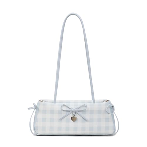 Bow Purse Plaid Bow Purse Gingham Large Shoulder Bag with Zipper Trendy Gifts for Women Daily Use