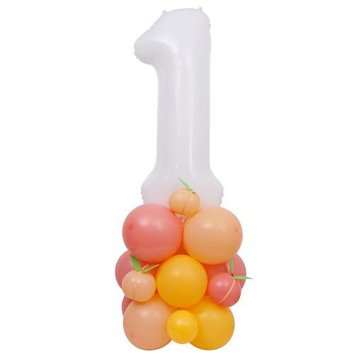 RSOLIET Peach Balloon Tower | 1st Birthday Number Balloon Tower | First Birthday Party | Orange & Peach Party | Baby Girl Birthday Decorations (Peach Balloon)