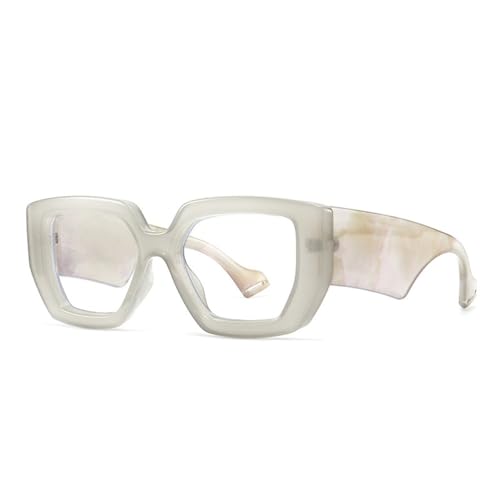 Gafas cuadradas mujer montura poligonal gris con patillas anchas cómodas 1