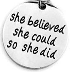 Hidden Hollow Beads She Believed She Could Unique Charm Stainless Steel Strong Women's Lanyard, ID Badge Card Holder Teacher Gift Nurse Cruise Keys Phone - Image 4