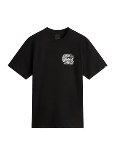 T-shirt imprimé graphique noir Vans haut à manches courtes en coton confortable