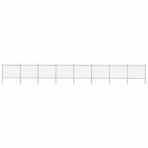 Vidaxl Recinzione Da Giardino Con Punta A Lancia In Acciaio 1426X150 Cm Nero