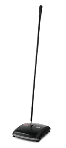 Image of Rubbermaid Commercial Products Executive Series 7.5 inch Dual-Action Bristle Mechanical Sweeper, Cordless, Black, Collects Dust, Dirt, and Debris from Hard Floors and Carpet