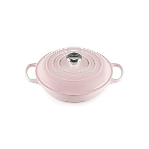 Le Creuset Tegame låg Evolution förglasat gjutjärn, för alla typer av spis och ugnar, 26 cm, 2,2 liter, Shell Pink, 21180267774430