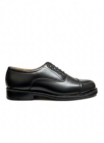 Image of Men's Oxford Shoe || Uniform Dress Shoe || Black Formal Shoes || Office Shoes Hand Made || Police Shoes || Service Shoes Genuine Leather upper and lining Alert PU sole Lightweight and Lace Up Oxford Shoe