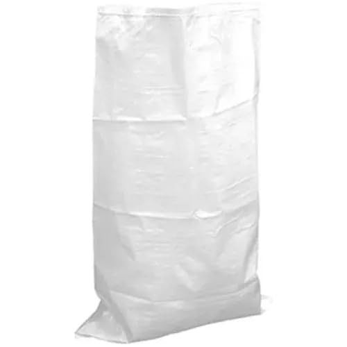 HELGUEFER - Saco de Rafia Blanca Pack 100 Unidades 55x95cm | Sacos para Escombros Reutilizables y sin Cierre | Resistentes para Obra, Jardín y Almacenaje | Capacidad hasta 50 kg