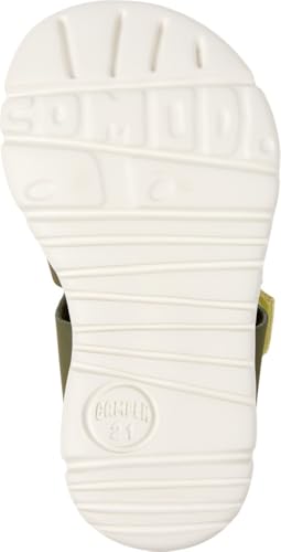 Camper Oruga - Sandals For Boys - Green, Size 23, Smooth Leather/Cotton Fabric - 3
