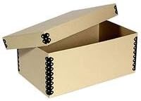 Archival Methods Metal Edge Short Top Box 5 x 8" Cards/Stereos 10.5 x 8-1/8x5-1/8", Tan