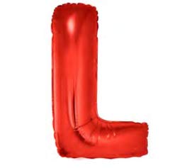 Lot de 12 - Ballon Lettre 'l' en Aluminium 1m Rouge