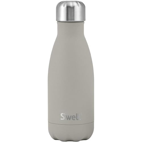S'well Stainless Steel Water Bottle, 9oz, Lunar Grey, Botella de Acero Inoxidable con Aislamiento al Vacío de Triple Capa que Mantiene Bebidas Frías por 24 Horas y Calientes por 12, Libre de BPA