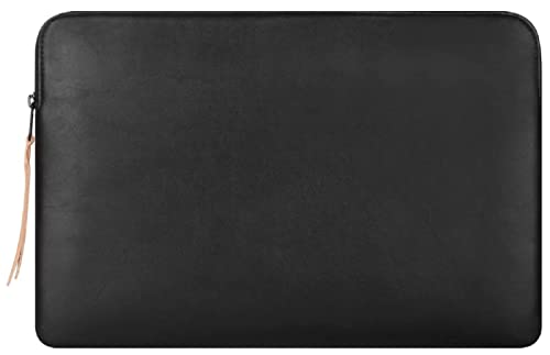 Image of CONTACTS Slim Protective Laptop Sleeve 13-13.3 Inch Compatible with 13 Inch MacBook Pro & MacBook Air, Faux Leather Bag Water-Resistant Cover Notebook Computer Case for Mac - Black-New