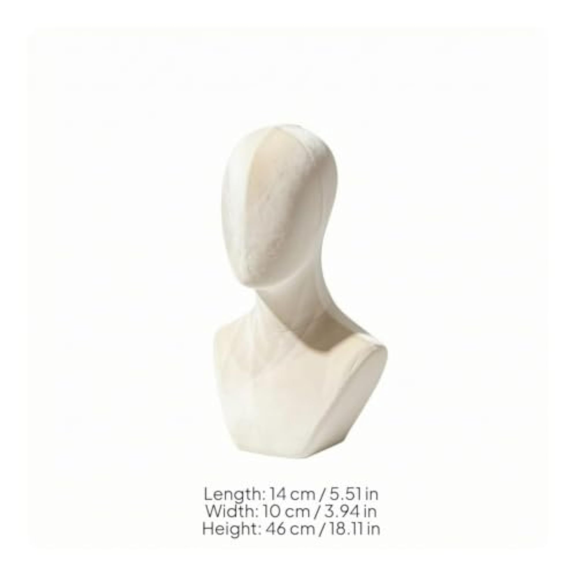 Matte Finish ABS Female Mannequin Head Display Stand