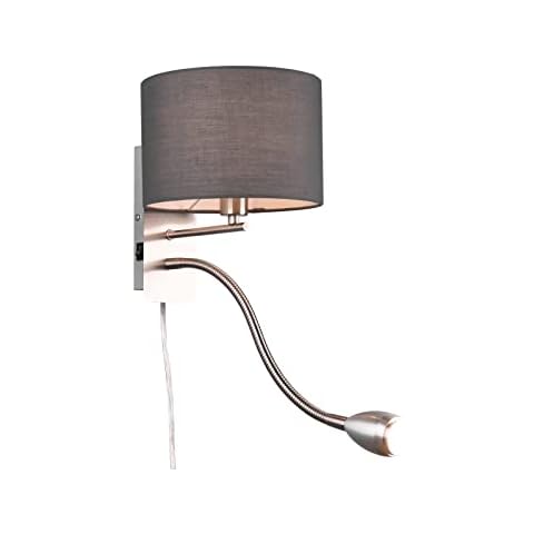 TRIO Beleuchtung Klassische LED Wandleuchte Silber matt Cover